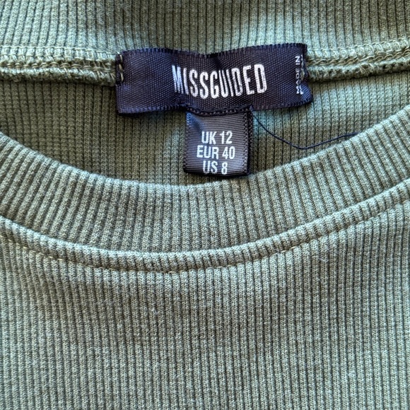 Missguided Olive Ribbed Top - Picture 2 of 3